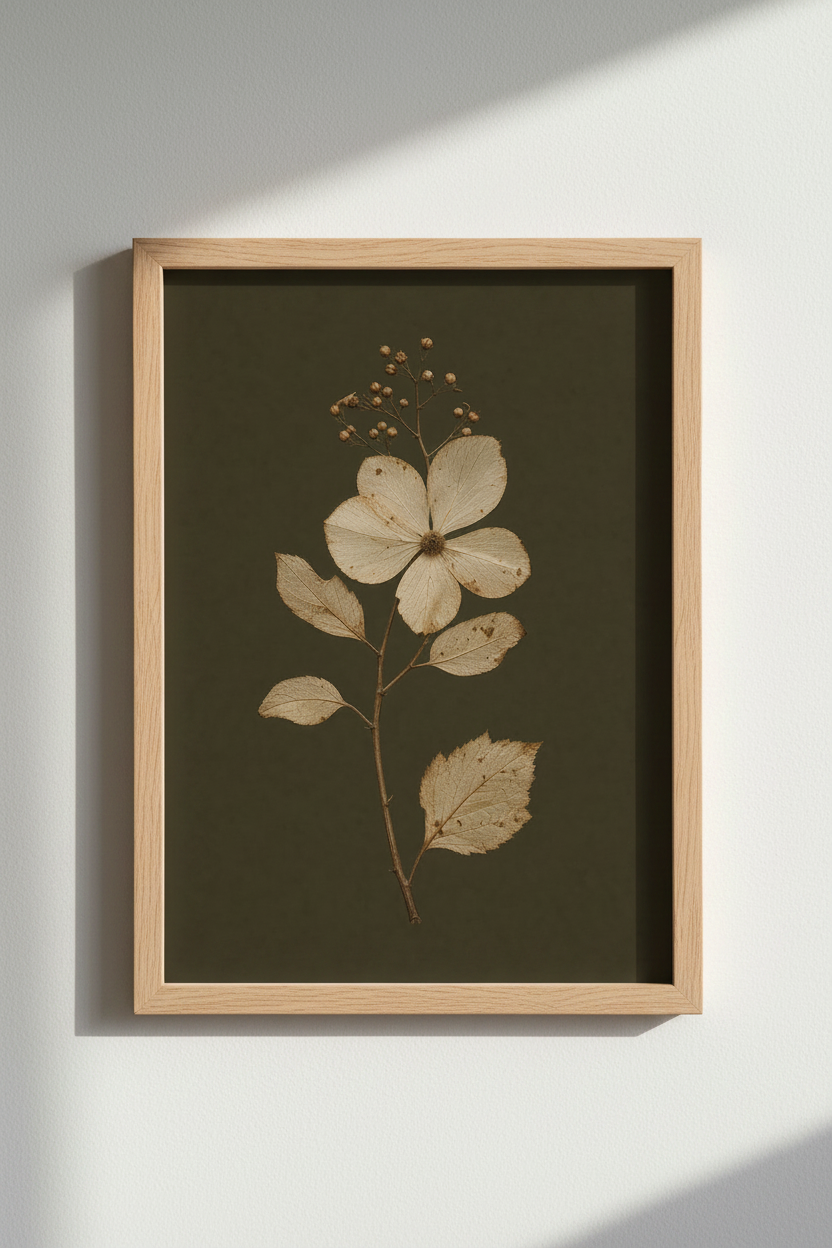 Botanical Print | Warm Sepia Tones, Living Room Decor