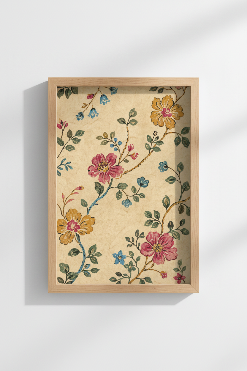 Botanical Poster | Floral Art, Beige Tones Living Room Decor