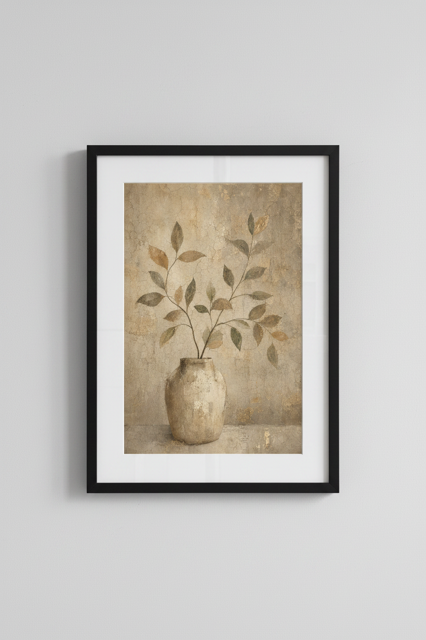 Rustic Botanical Vase Prints | Mediterranean Earthy Wall Art, Modern Farmhouse Decor