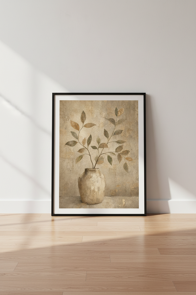 Rustic Botanical Vase Prints | Mediterranean Earthy Wall Art, Modern Farmhouse Decor