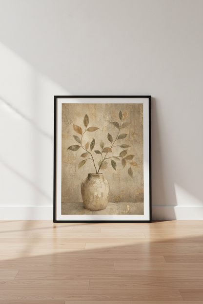 Rustic Botanical Vase Prints | Mediterranean Earthy Wall Art, Modern Farmhouse Decor