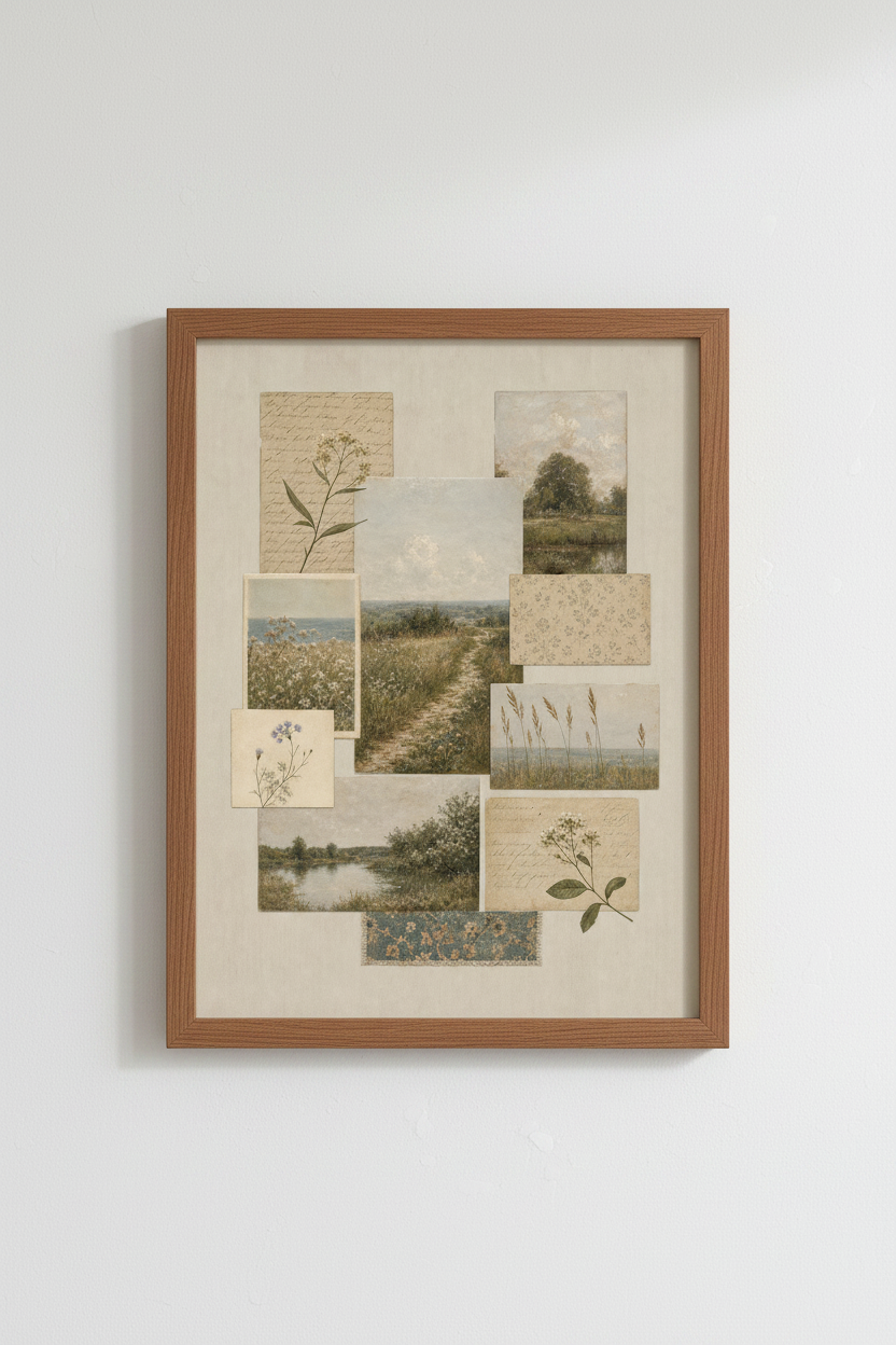 Botanical Poster | Soft Vintage Tones, Living Room Decor