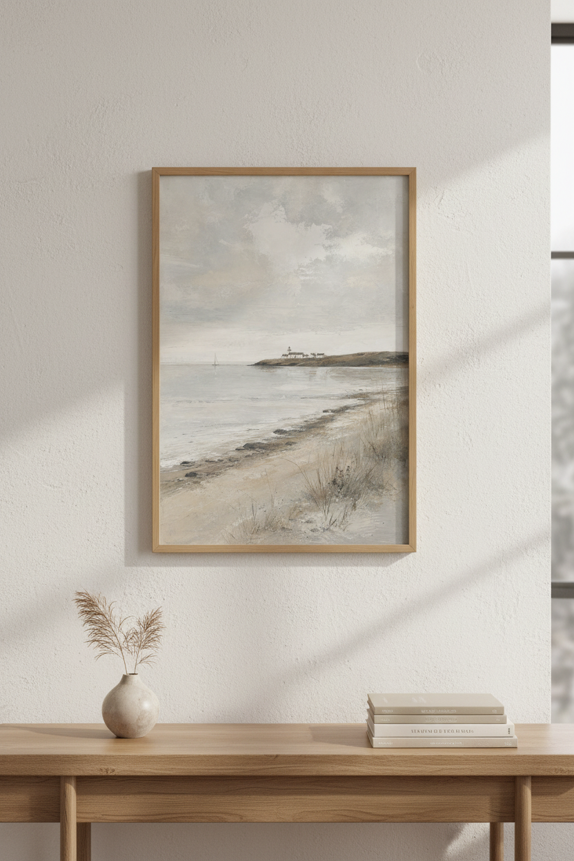 Coastal Lighthouse Wall Art Print | Living Room Decor | Serene Poster