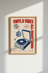 Vinyl & Vibes Music Poster | Retro Disco Wall Art, Record Player Lounge Decor