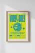 Vinyl Only Disco Ball Art Print | Music Room Decor | Retro Neon Poster