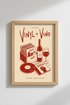 Vinyl and Vino Retro Wall Art Print | Kitchen Bar Decor | Music Lover Poster