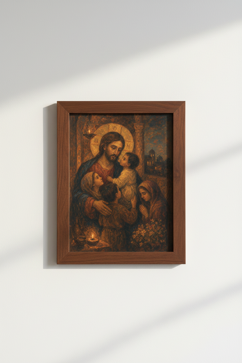 Madonna art print | Rustic warm tones, Living room decor