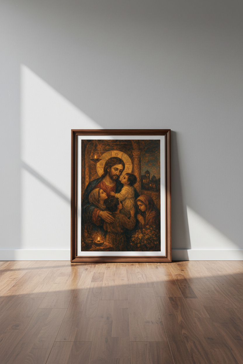 Madonna art print | Rustic warm tones, Living room decor