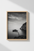 Nature Landscape Print | Black and White Coastal Wall Art, Zen Tree Poster Decor