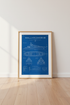 Wallypower 118 Yacht Blueprint Wall Art | Office Decor | Modern Nautical Poster