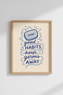 soap bar print | Playful Blue Tones, Hygienic Quote Decor | Living Room