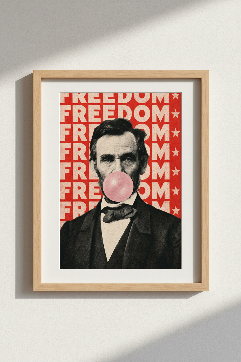 Abraham Lincoln Pop Art Print | Funny History Poster | Patriotic Modern Wall Art