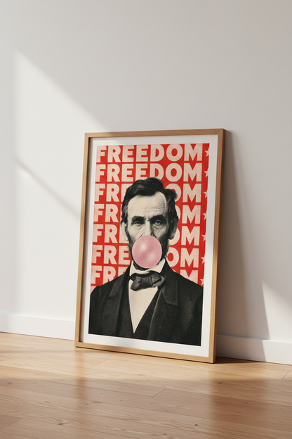 Abraham Lincoln Pop Art Print | Funny History Poster | Patriotic Modern Wall Art