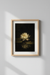 Oil Painting Lotus Wall Art Print | Living Room Decor | Moody Aesthetic Poster
