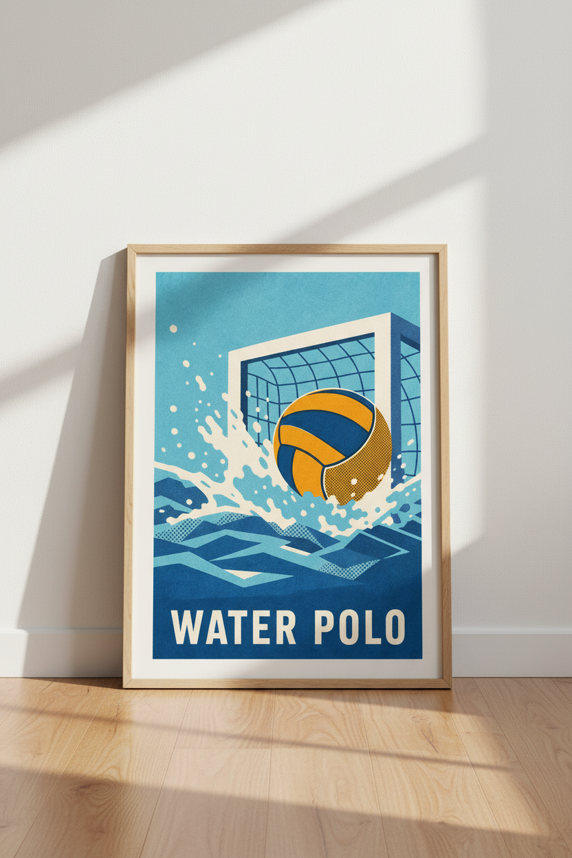 Abstract Water Polo Wall Art Print | Living Room Decor | Vintage Poster