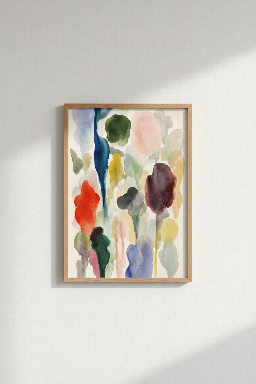 Watercolor wall art print | Living room decor | Colorful poster