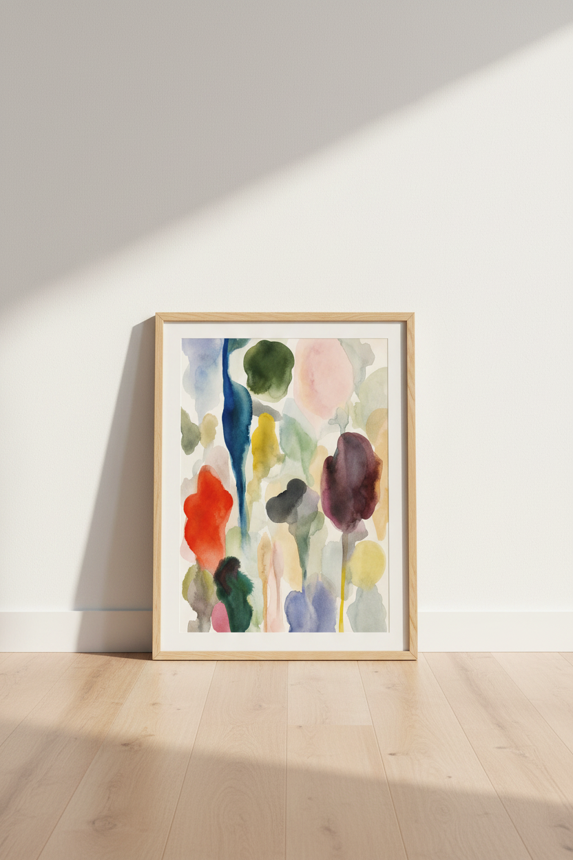 Watercolor wall art print | Living room decor | Colorful poster
