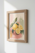 Lemon Fruit Abstract Art Print | Kitchen Wall Decor | Mediterranean Poster