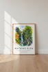 Watkins Glen Waterfall Art | Finger Lakes Watercolor Print, Nature Wall Decor