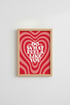 Do What Feels Like You Wall Art | Retro Heart Quote Poster | Trendy Pink Red Decor
