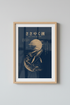 Whale Wall Art Print | Nautical Navy Gold, Living Room Decor | Celestial Poster