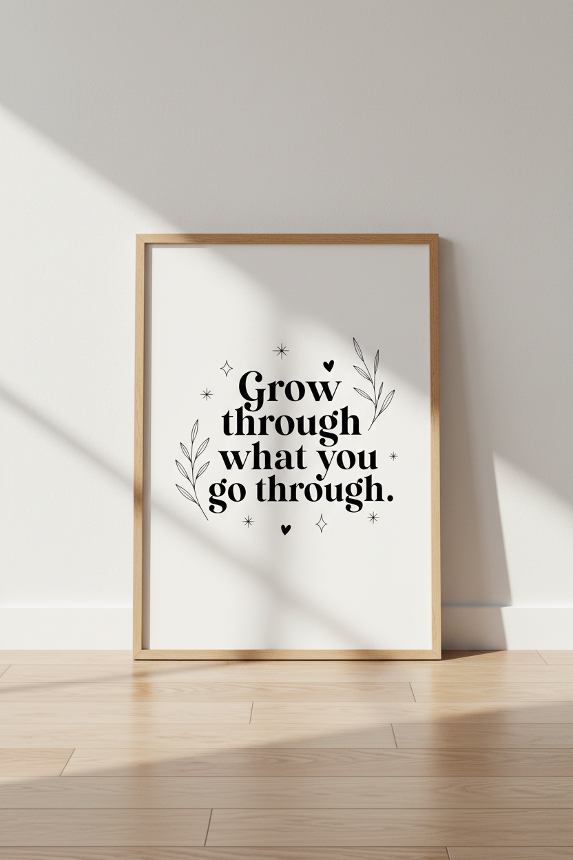 Grow Through What You Go Through Wall Art | Office Decor | Minimalist Poster