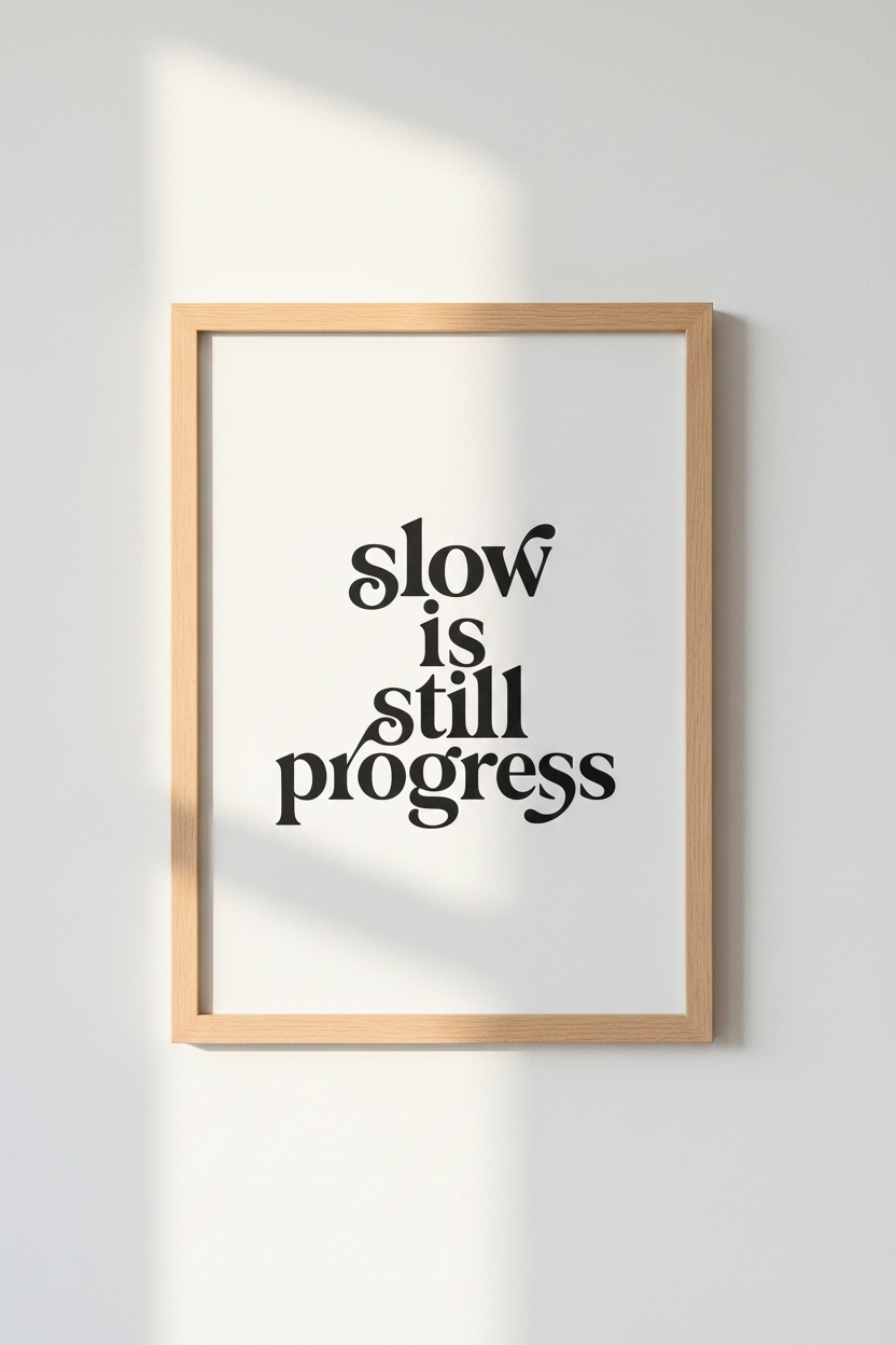 Slow is Still Progress Wall Art Print | Office Decor | Minimalist Poster