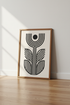 Abstract Geometric Floral Wall Art | Mid Century Modern Print, Minimalist Room Decor