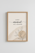 Inspirational Quote | Boho Botanical Beige Line Art, Modern Minimalist Wall Decor