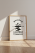 Funny Bathroom Wall Art | Rustic Mountain Poster, Black and White Bathroom Decor