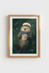 Nautical Otter Art Print | Coastal Nursery Decor | Whimsical Sea Captain Poster