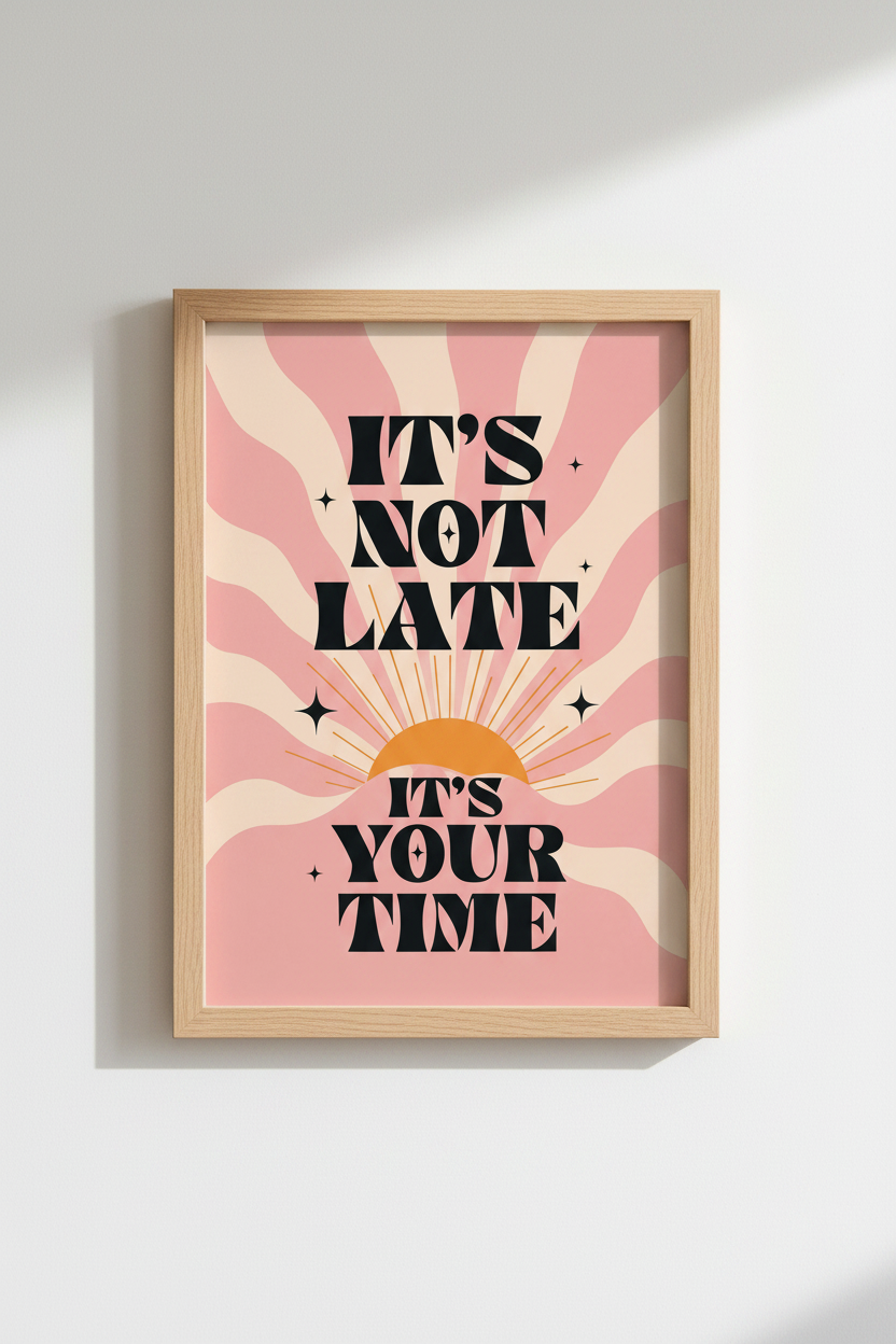 Retro Positive Quote Wall Art | Groovy Sunbeam Poster, Dorm &amp; Office Decor