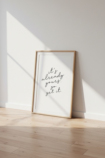 Modern Script Quote Print | Minimalist Calligraphy Art, Office Decor Poster