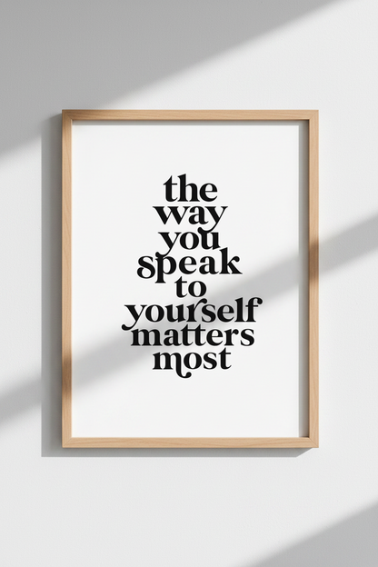 Mental Health Quote Wall Art | Minimalist Black &amp; White Typography, Office Decor