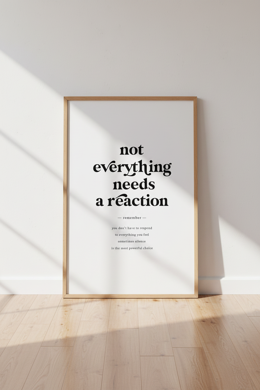 Daily Reminder Quote Wall Art | Minimalist Typography Poster | Mindfulness Decor
