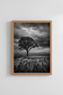 Moody Landscape Print | Black and White Tree Poster, Dramatic Nature Decor