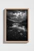 Dark Nature Landscape Print | Black and White Mountain Wall Art, Moody Lake Poster Decor