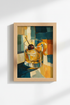 Cocktail Oil Painting Print | Abstract Mid Century Modern Bar Decor, Kitchen Poster