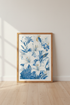 Blue Lily Floral Wall Art Print | Bedroom Decor | Modern Botanical Poster