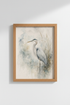 Heron Watercolor Art Print | Coastal Blue Bird Poster, Lake house Decor