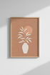 Boho Botanical Vase Wall Art | Terracotta Minimalist Poster, Neutral Living Room Decor