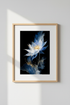 Watercolor Blue Lotus Wall Art Print | Living Room Decor | Indigo Poster