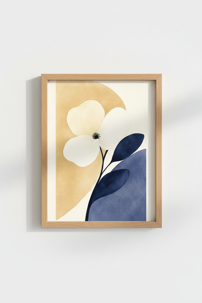 Minimalist Floral Wall Art Print | Living Room Decor | Abstract Poster