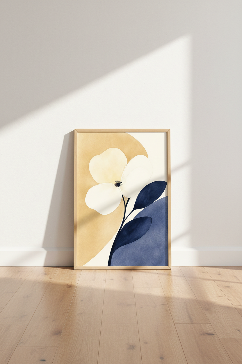 Minimalist Floral Wall Art Print | Living Room Decor | Abstract Poster