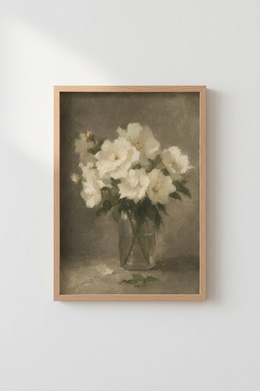 Impressionist Floral Wall Art Print | Living Room Decor | Soft Vintage Poster