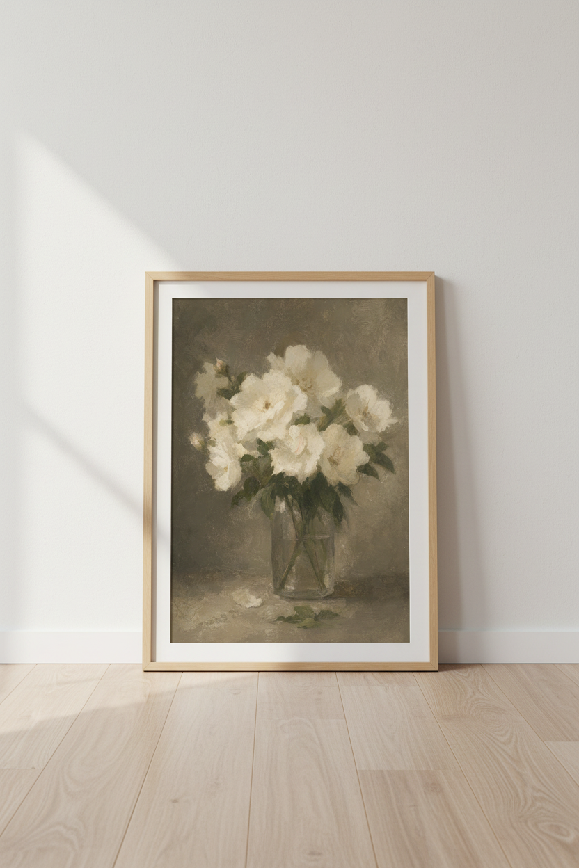 Impressionist Floral Wall Art Print | Living Room Decor | Soft Vintage Poster