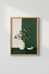 Minimalist orange branch Wall Art Print | Living Room Decor | Modern Poster