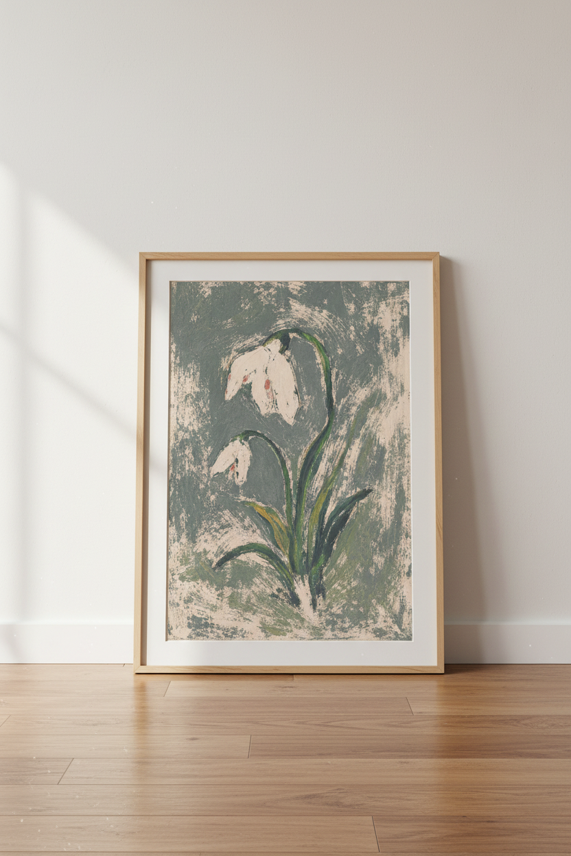 Botanical poster | Floral wall art print | Living room decor | Soft vibe