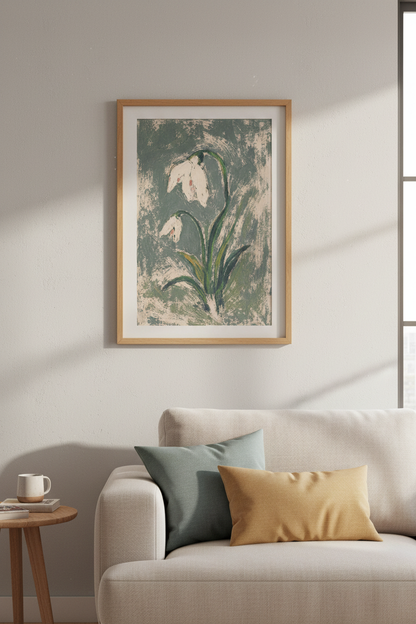 Botanical poster | Floral wall art print | Living room decor | Soft vibe