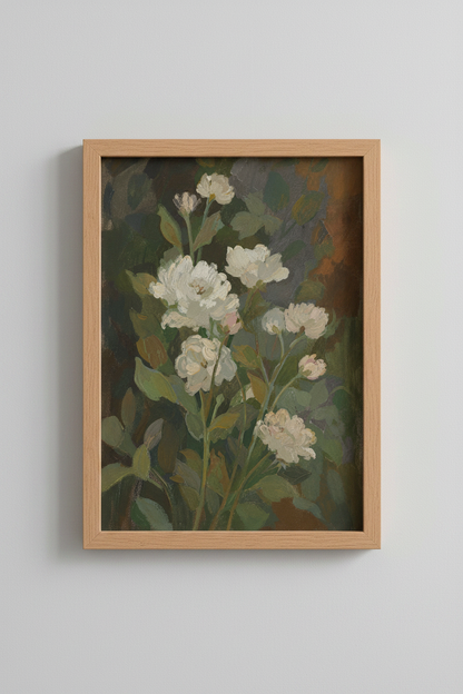 Impressionist Botanical Wall Art Print | Living Room Decor | Moody Poster